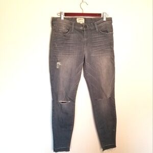 Current/Elliot The Stiletto Gray Distressed Jeans Frayed Hem 31
